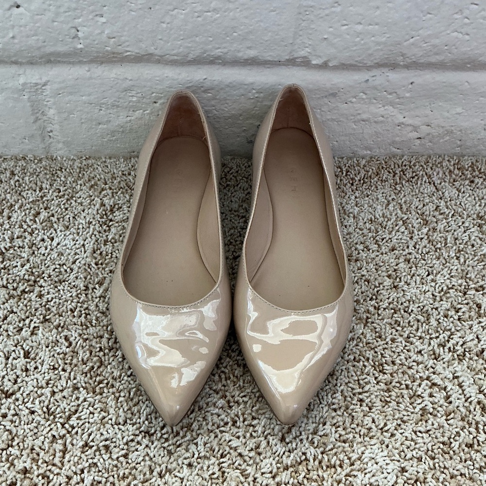 M. Gemi Beige Patent Leather Flats